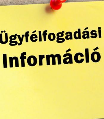 TÁJÉKOZTATÁS a Harkányi Polgármesteri Hivatal ügyfélfogadási rendjének ideiglenes módosulásáról