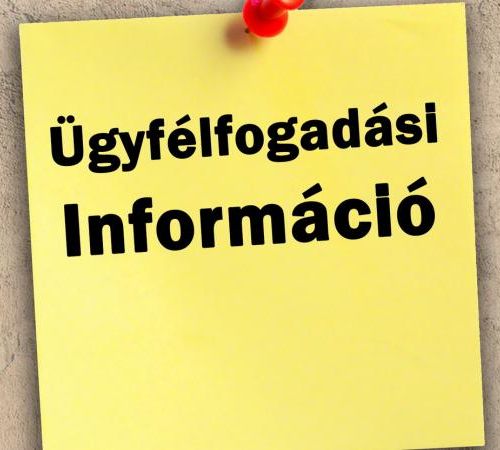 TÁJÉKOZTATÁS a Harkányi Polgármesteri Hivatal ügyfélfogadási rendjének ideiglenes módosulásáról