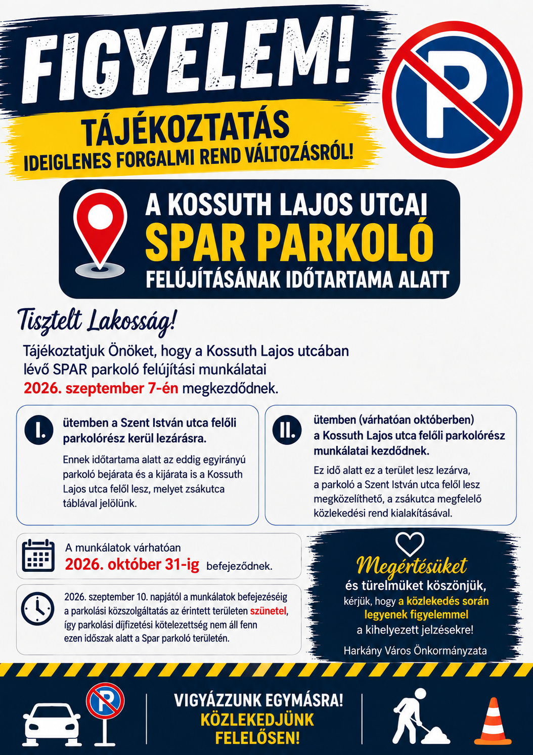 Spar parkoló átépítés